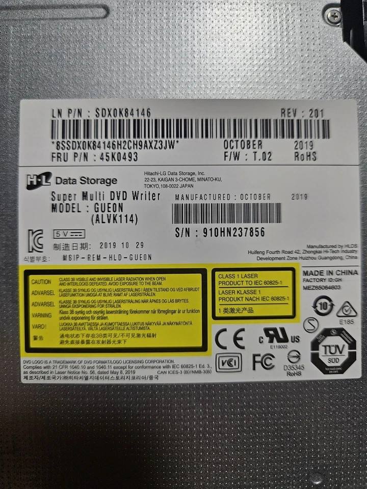 Lenovo V145-15AST V145 81MT SATA CD/DVD Writer Burner UJ8FB GUE0N