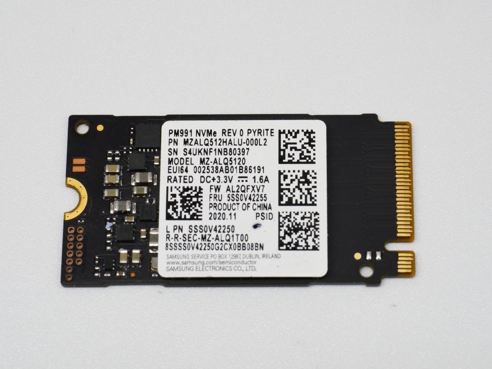 Samsung PM991 - 512GB SSD M.2 2242 MZALQ512HALU-000L2 - MZ-ALQ5120