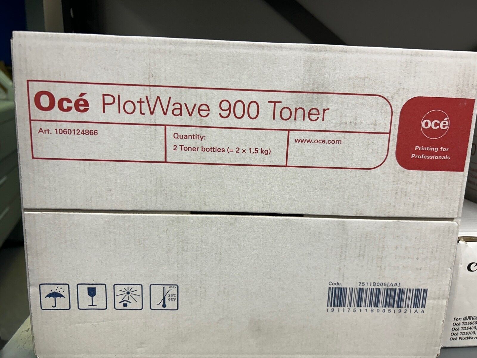 OCE PlotWave 900 Black Toner Cartridges 1060124866 (2 bottles per box)
