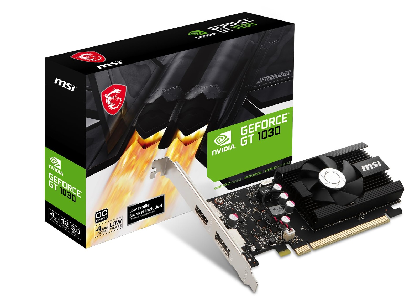 msi Gaming GeForce GT 1030 4GB DDR4 64-bit HDCP Support DirectX 12 DP/HDMI...