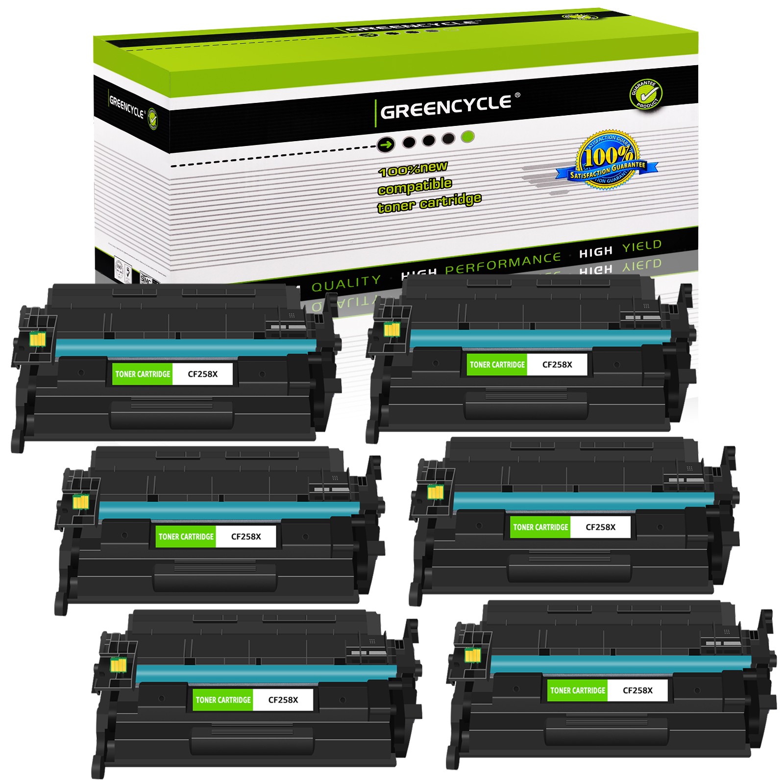 6PK CF258X 58X WITH CHIP Toner Cartridge for HP LaserJet Pro M404n M404dn M404dw