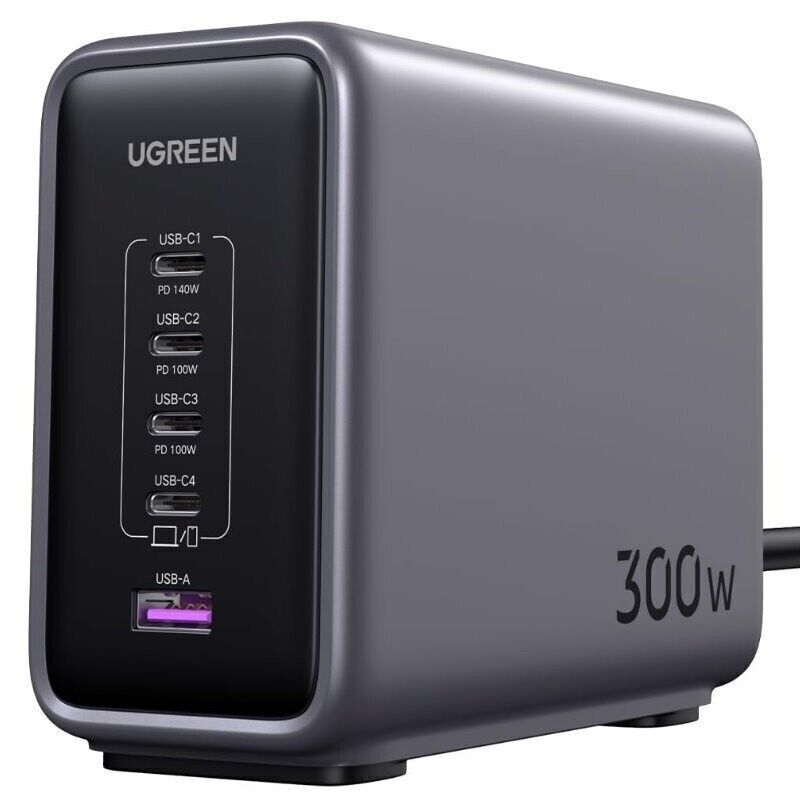 Ugreen 300W Nexode 5 Port GaN III USB Type C PD 3.1 Fast Charger Laptop Charging