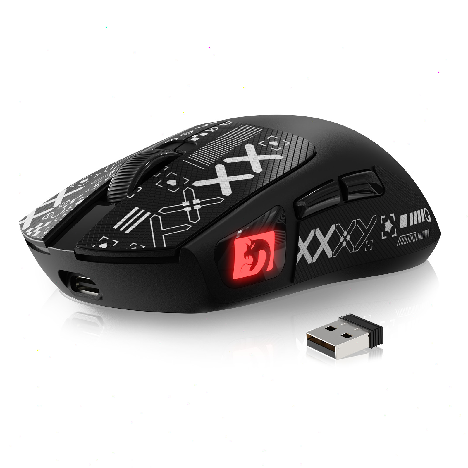 MAMBASNAKE M4 Tri-Mode Wireless Gaming Mouse 52g 1KHz PAW3311 24K DPI RGB For PC