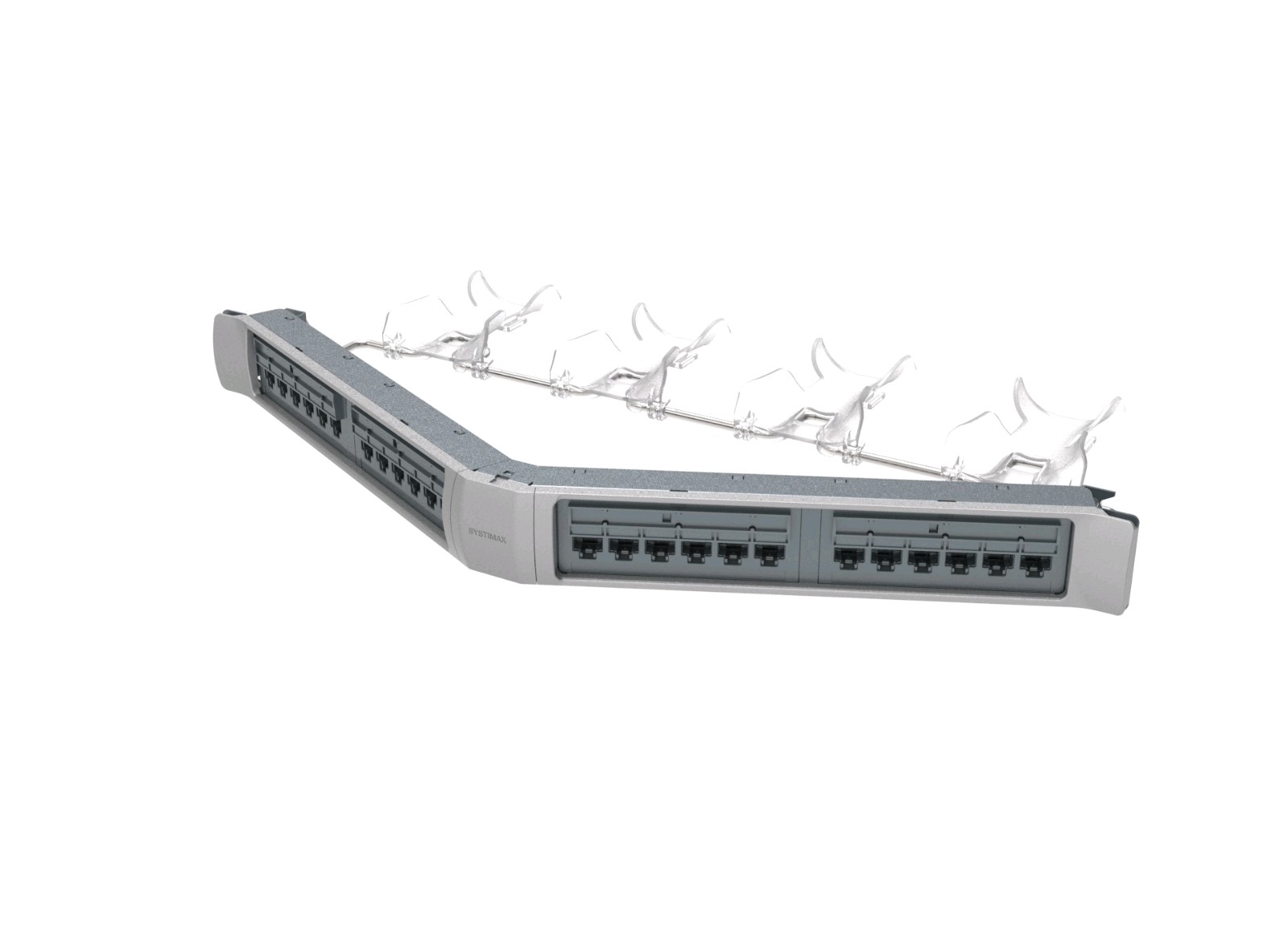 NEW - Commscope 360-IPR-1100A-E-GS3-1U-24 Angled Cat 6 U/UTP 24 Port Patch Panel