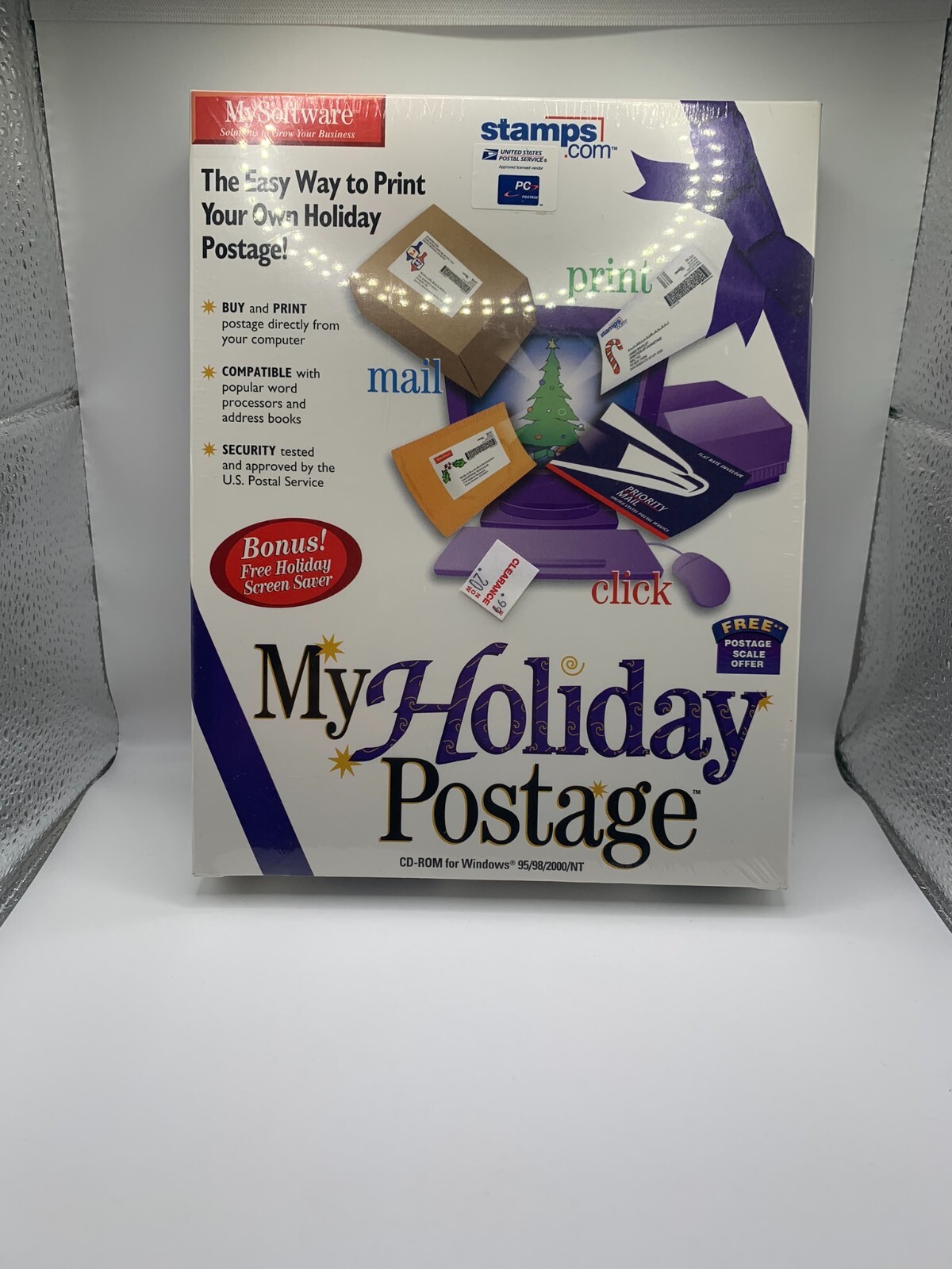 My Holiday Postage Software Windows 98+ Sealed Vintage