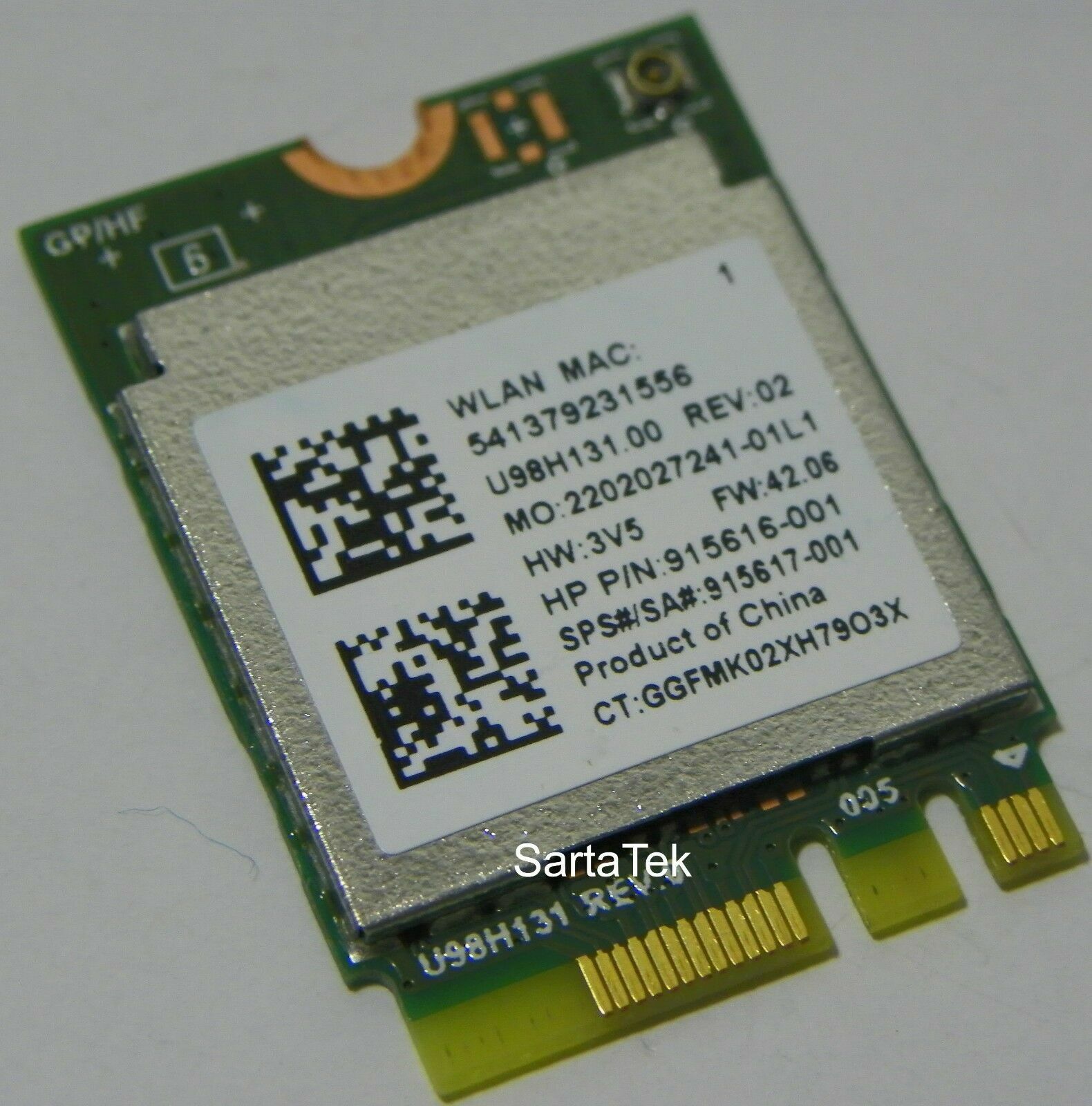  New HP SPS: 915617-001 Realtek RTL8188EE 802.11b/g/n NGFF U98H113.00, AW-NE259N