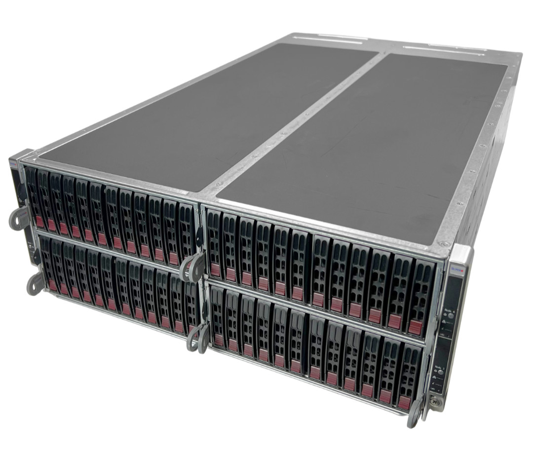 Supermicro 4-Node 4U SuperServer - 8x Xeon E5-2640v2, 1TB RAM, 48TB HDD, 4x PSU