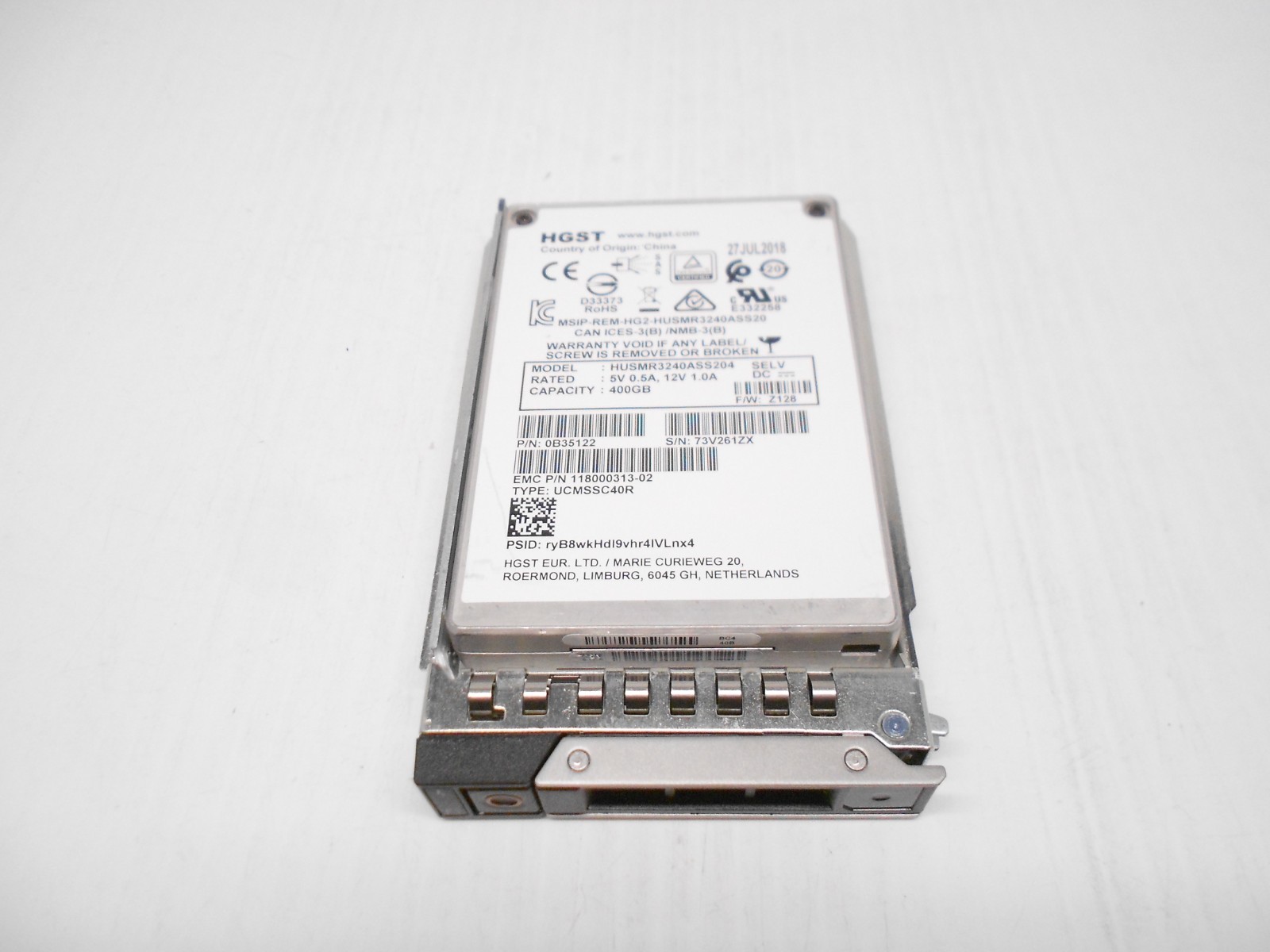 HGST 400GB SSD SAS 2.5" 12G HARD DRIVE DELL SERVER R540 R640 R740 R740XD