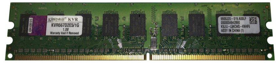 KINGSTON KVR667D2S4P5/1G PC2-5300 DR2 667 1GB ECC REG FOR SERVER