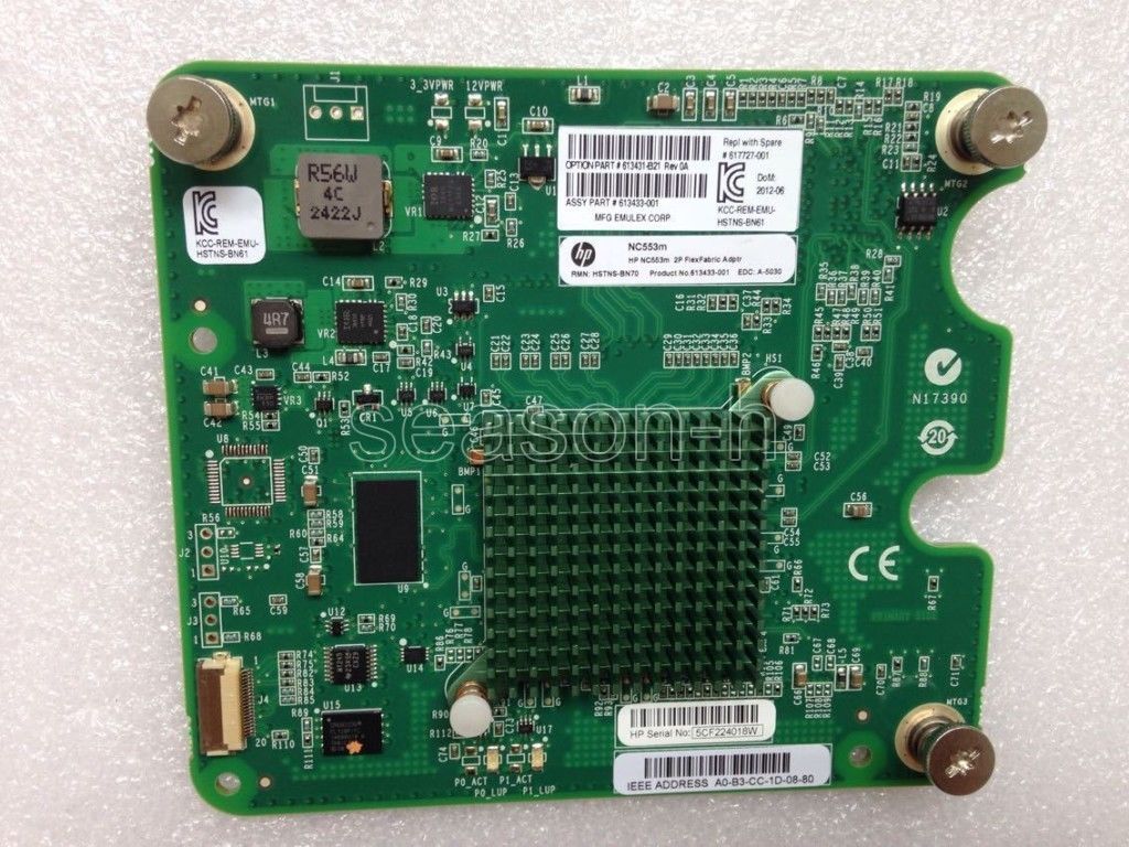 613431-B21 617727-001 HP BLC NC553M 10GB 2-PORT FLEXFABRIC ADAPTER