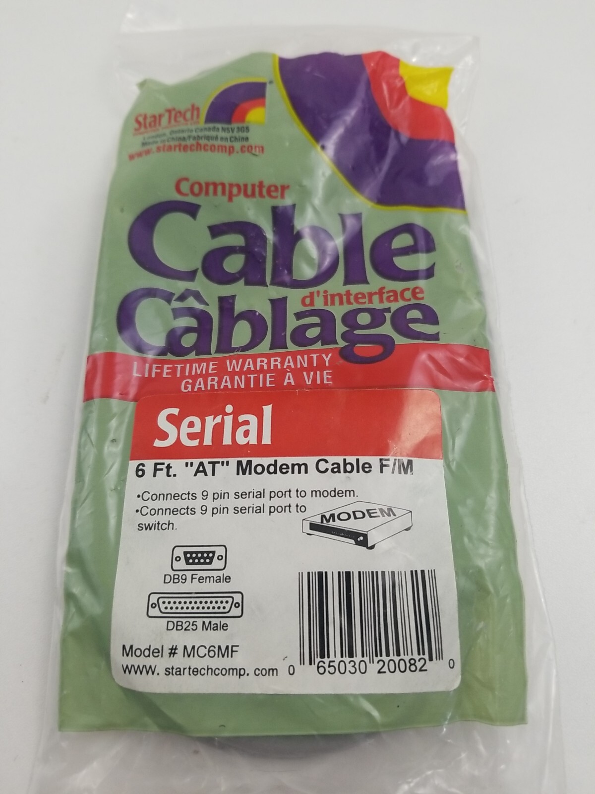 StarTech MC6MF, 6ft. "AT" Modem Cable. F/M. Fast shipping