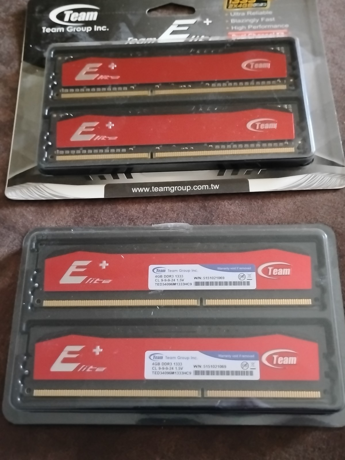 Team Group Elite Plus 8 gb (2x4gb) DDR3-1333 DIMM RAM TED34096M1333HC9 240-Pin