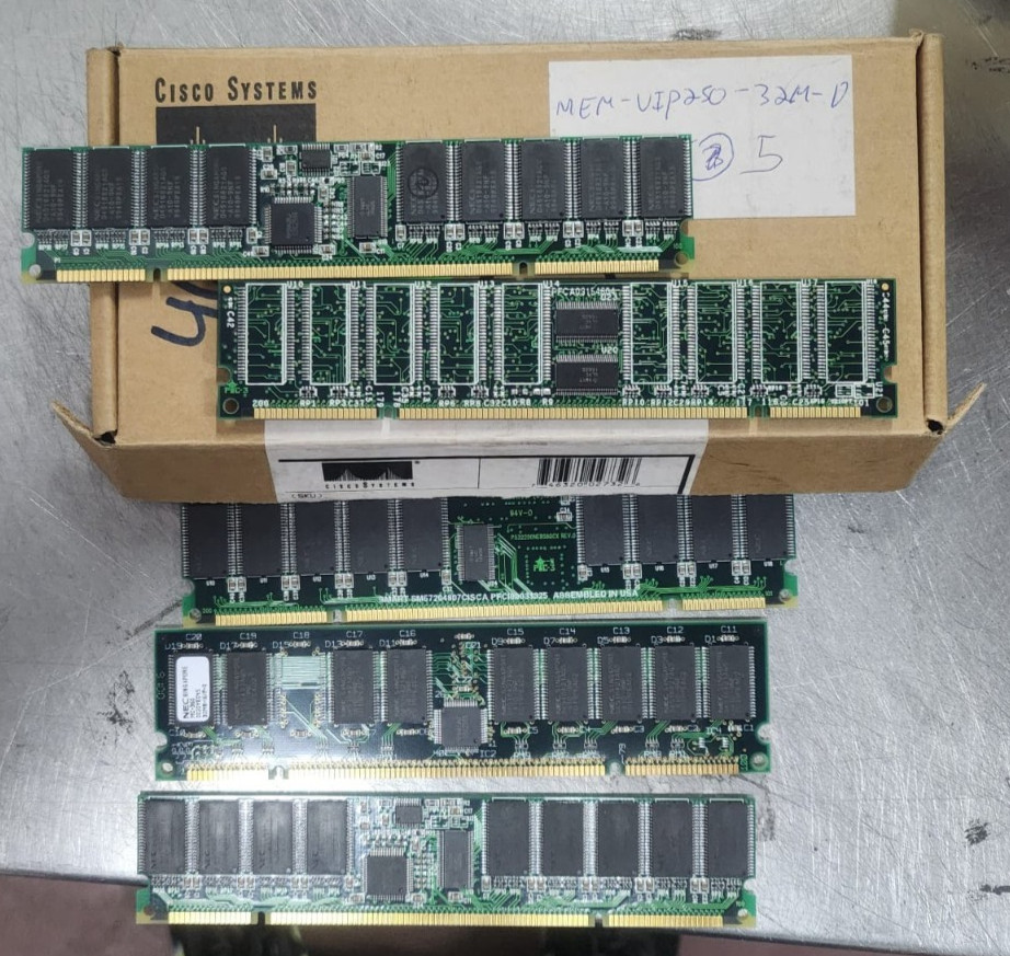 5x MEM-VIP250-32M-D 32MB Approved DRAM Option for Cisco 7000 VIP2 - NEW