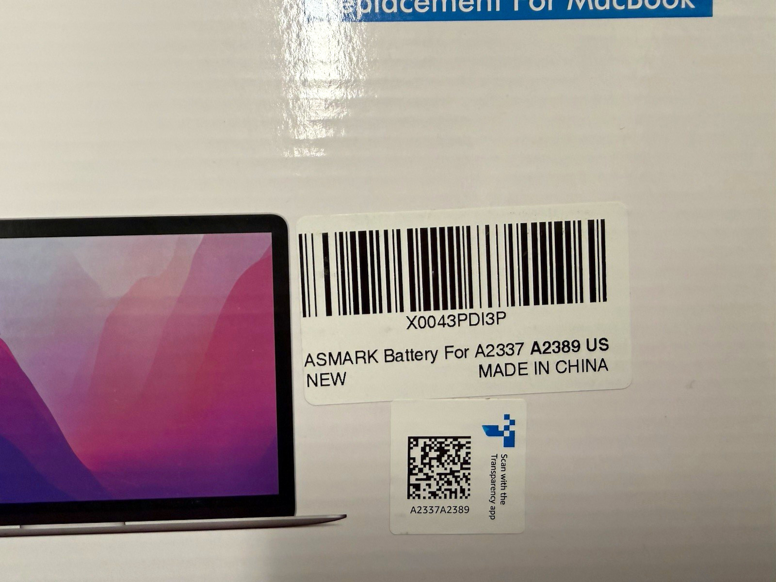 ASMARK MacBook Replacement Battery A2337 A2389 Li-Ion 11.4V 3-Cell