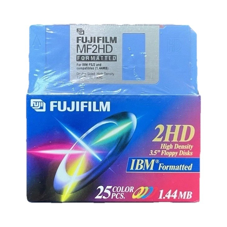 Fujifilm MF2HD 3.5" Floppy Disks 1.44MB High Density IBM Format 25 Pack