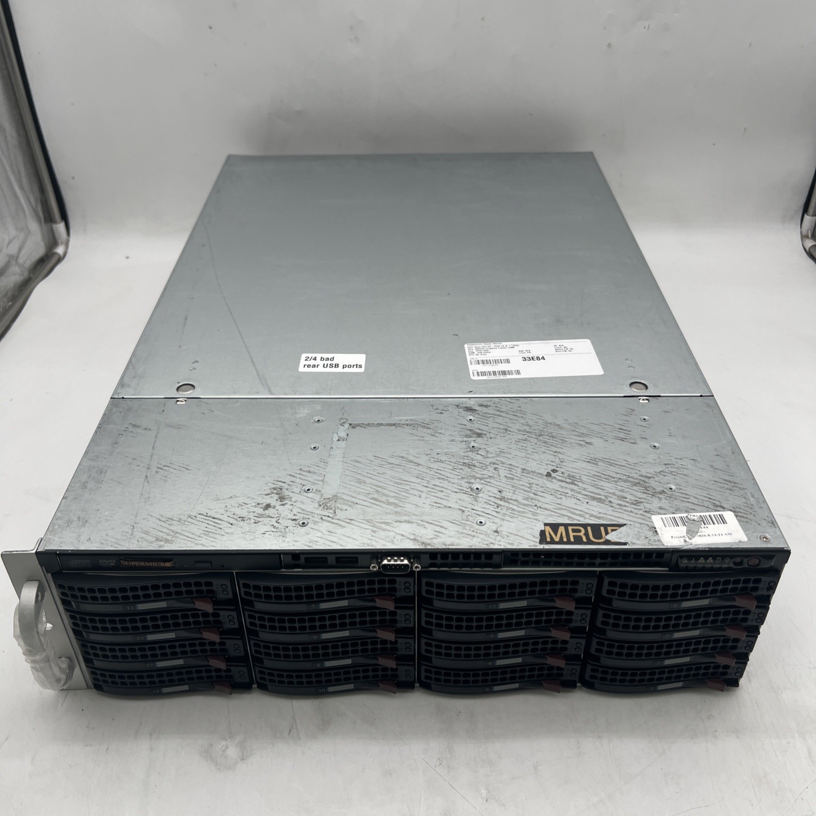Supermicro Superserver CSE-836 Xeon E5-2609 v4 1.7GHz No RAM No Drives No OS