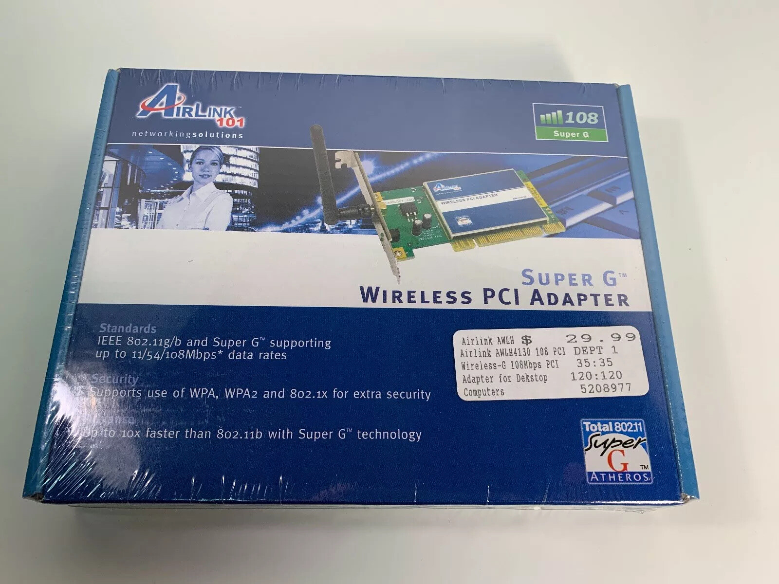 Airlink101 AWLH4130 Super G Wireless PCI Adapter - NIB - Brand New, Sealed