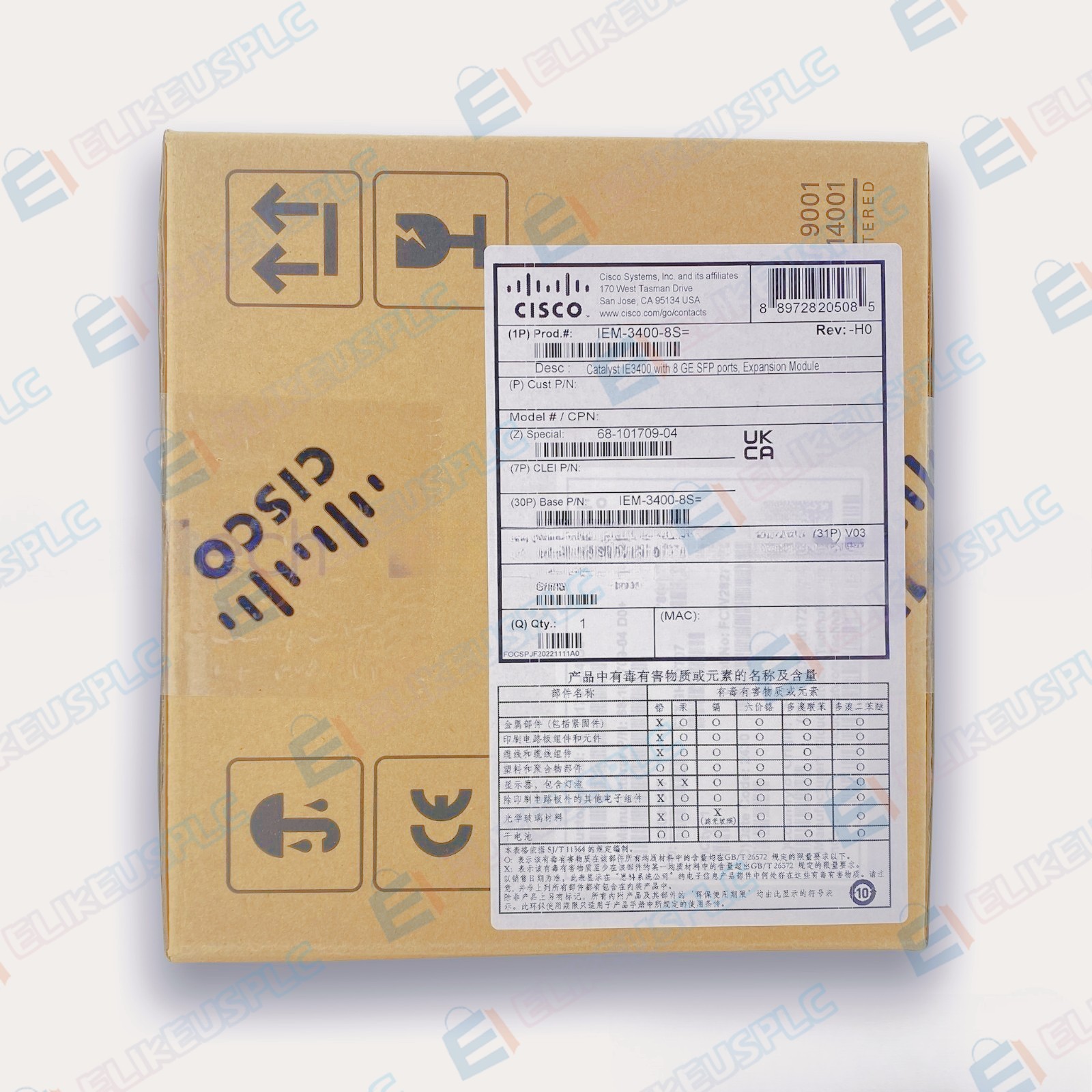 Cisco IEM-3400-8S Catalyst IE3400 8 Port GE SFP Expansion Module New Sealed MMD0