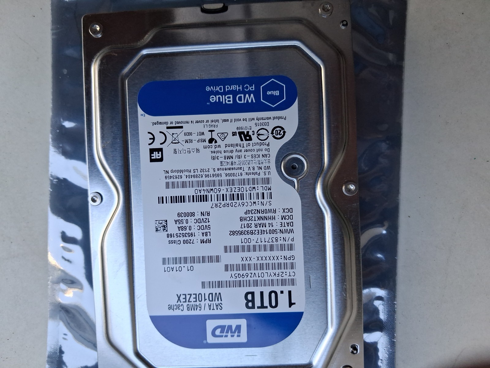 1 TB Hard Drive WD10ezex