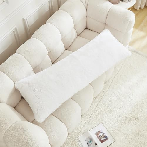 Body Pillow Cover Large Fluffy Shaggy Lumbar Full Body Pillowcase 21 x 54 
