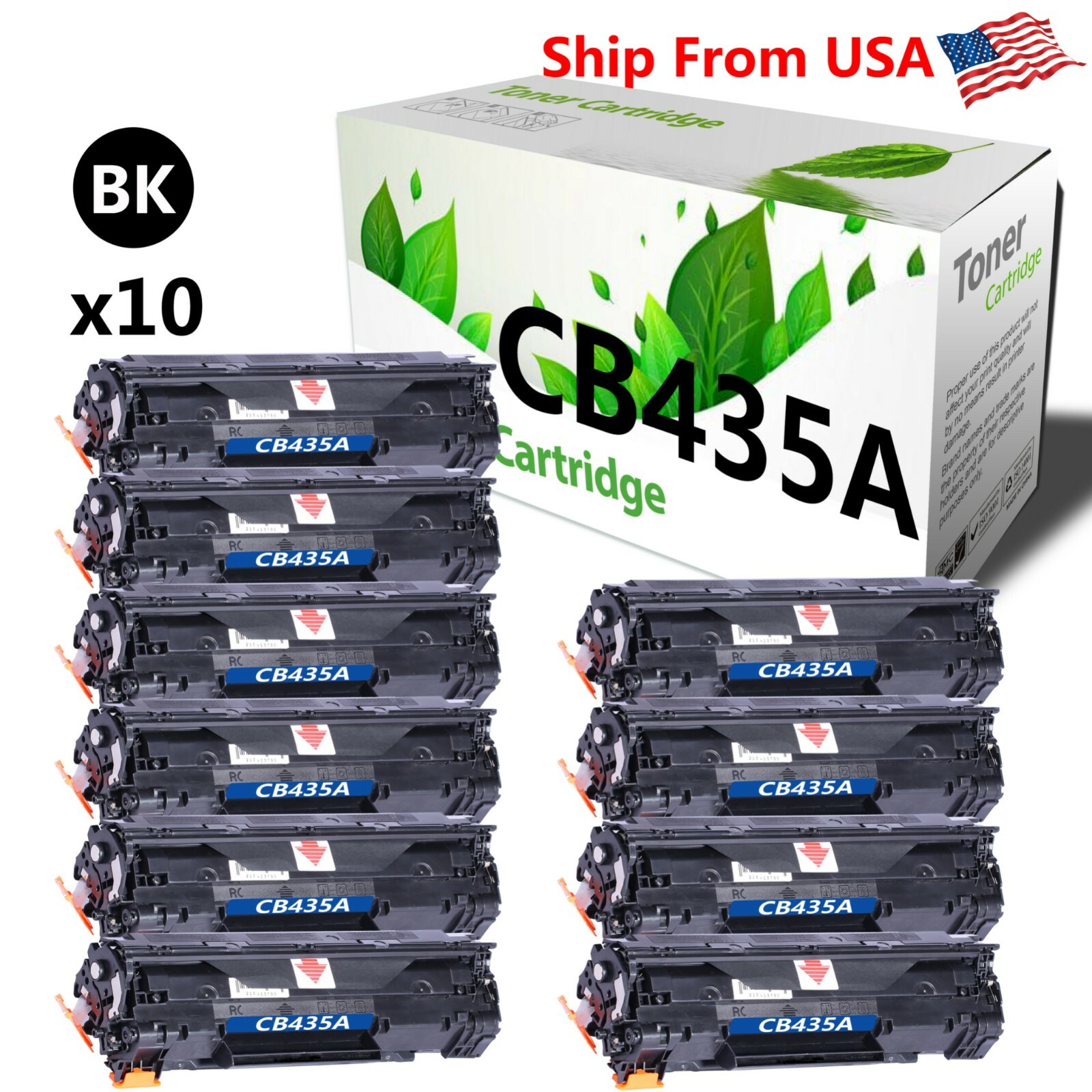10PK CB435A Toner Cartridge 435A for P1002 P1005 P1006 P1009