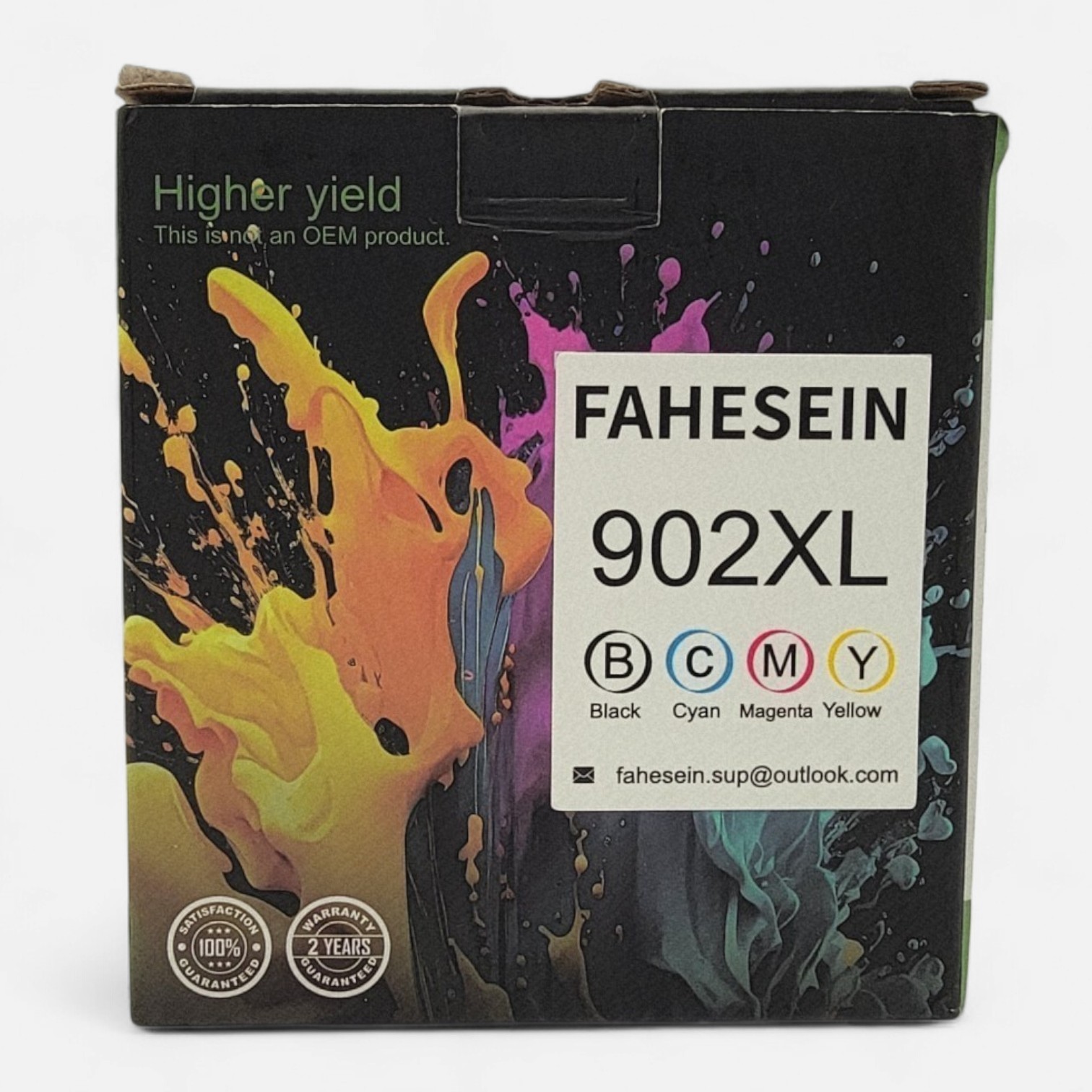 Fahesein 902XL Higher Yield Print Cartridges.  Black Cyan Magenta Yellow