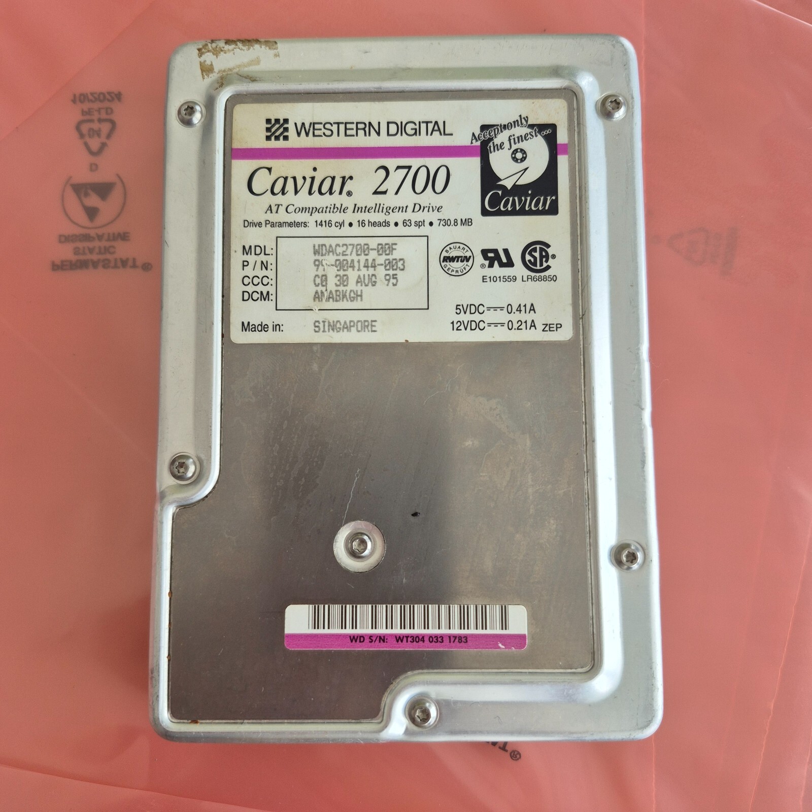 ✅ WD CAVIAR 2700 HDD ⭐ 730MB for Commodore Amiga 4000 ⭐ Hard Drive ⚡