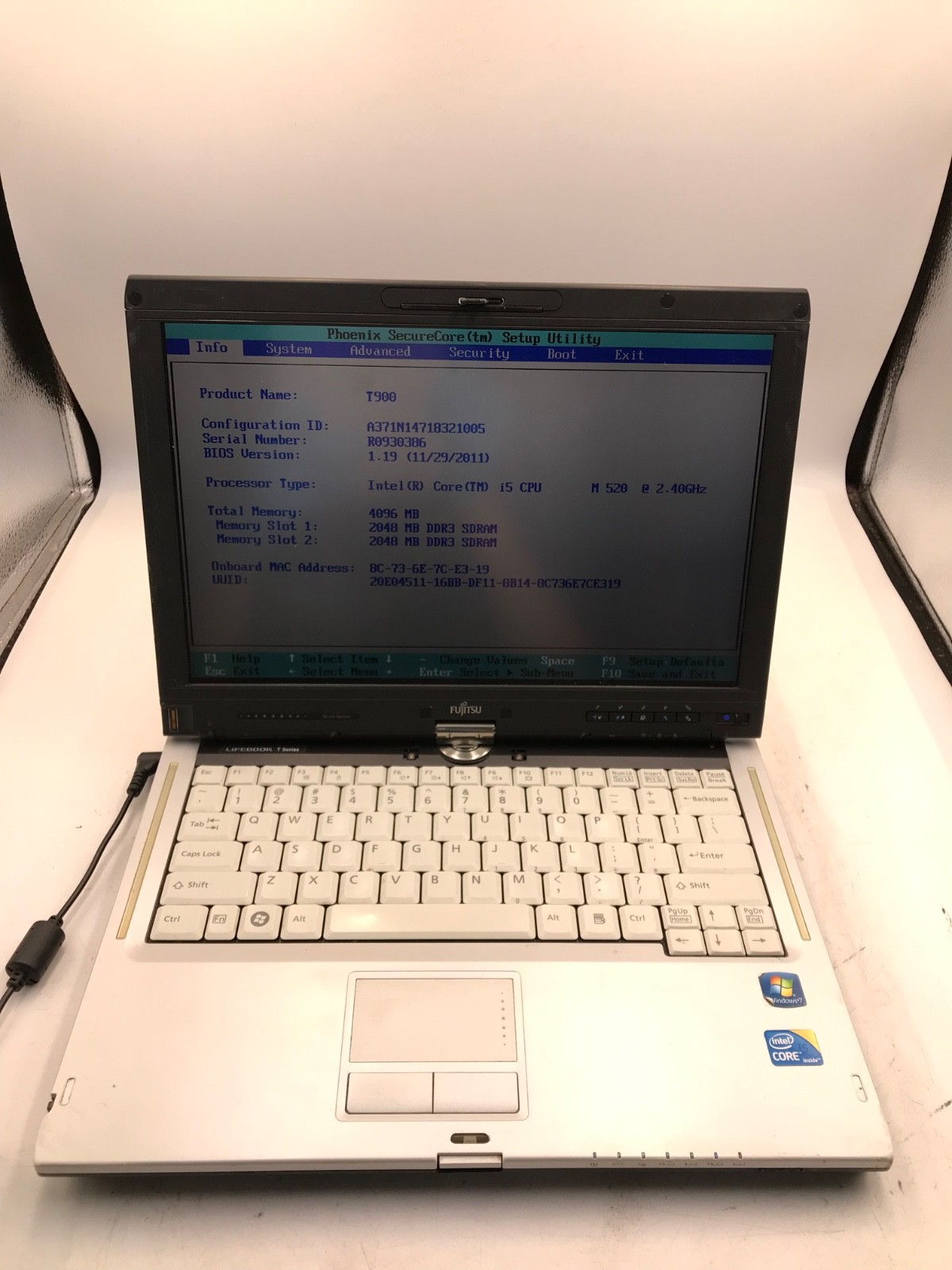 Fujitsu Lifebook T900 2-in-1 Intel Core i5-M520 2.4GHz 13" Laptop 4GB RAM-MZ