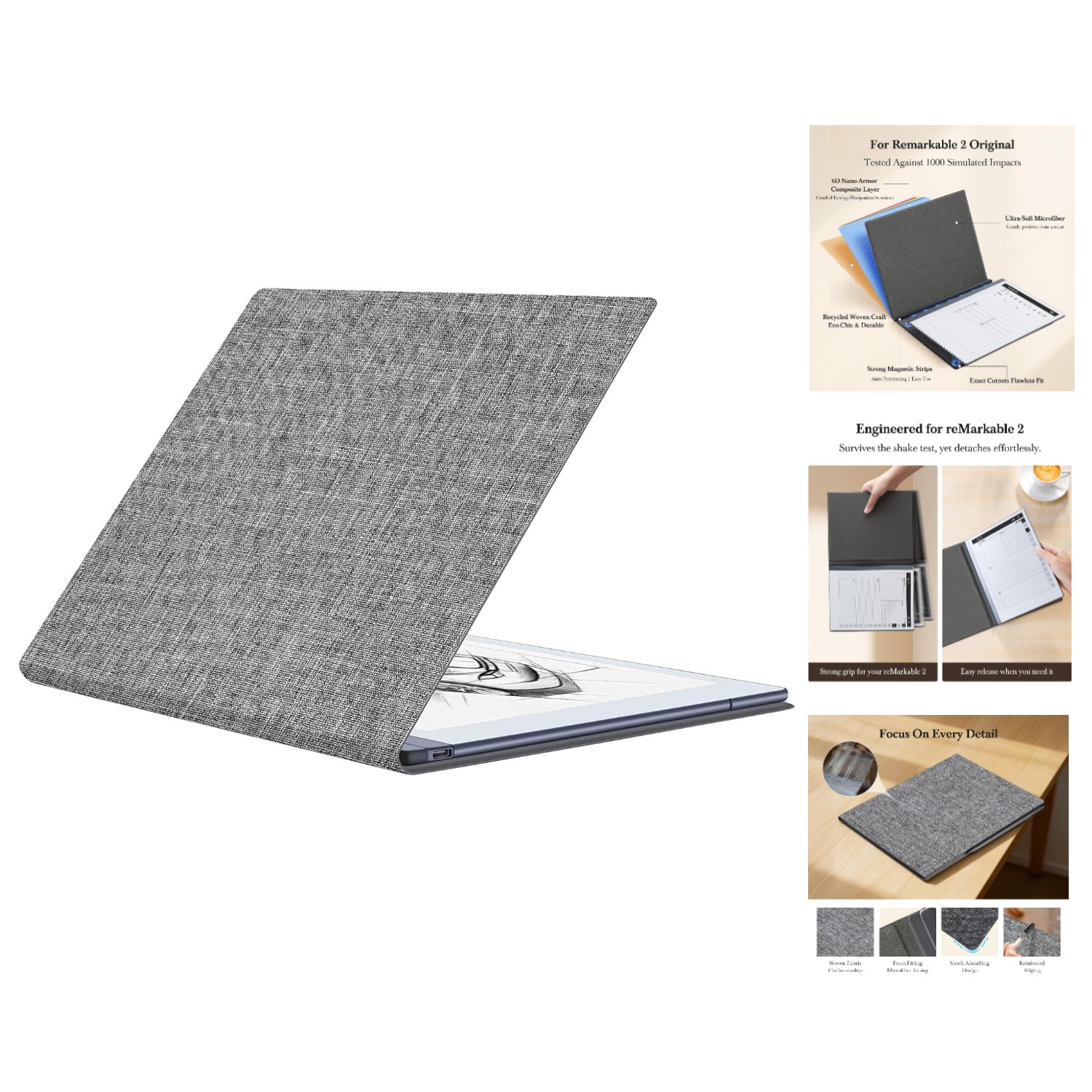 Case for Remarkable 2 Paper Tablet 10.3" 2020 Released, Folio Design with Bulit-