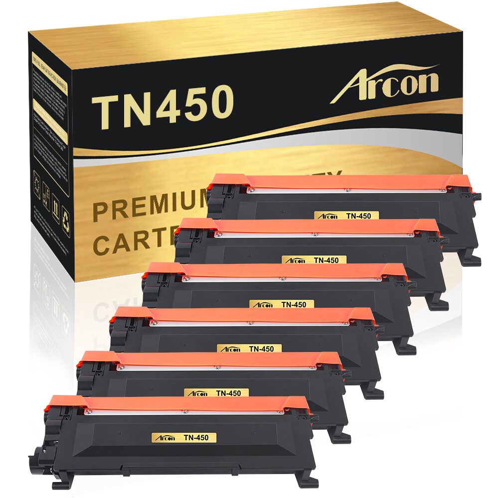 6PK Black TN450 Toner Cartridge For Brother HL-2242D HL-2250DN HL-2270DW 2242D