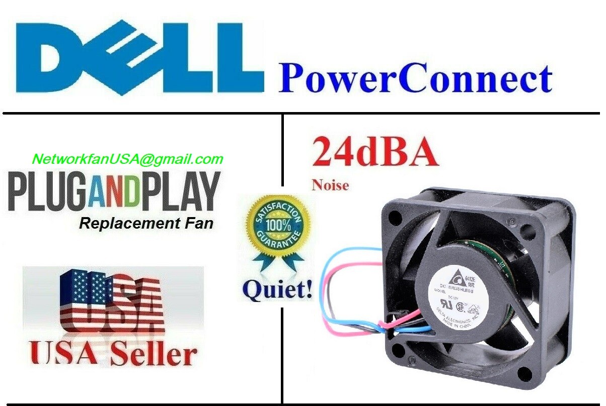 1x Quiet Version Replacement Fan for Dell PowerConnect, Delta 22~24dBA Noise