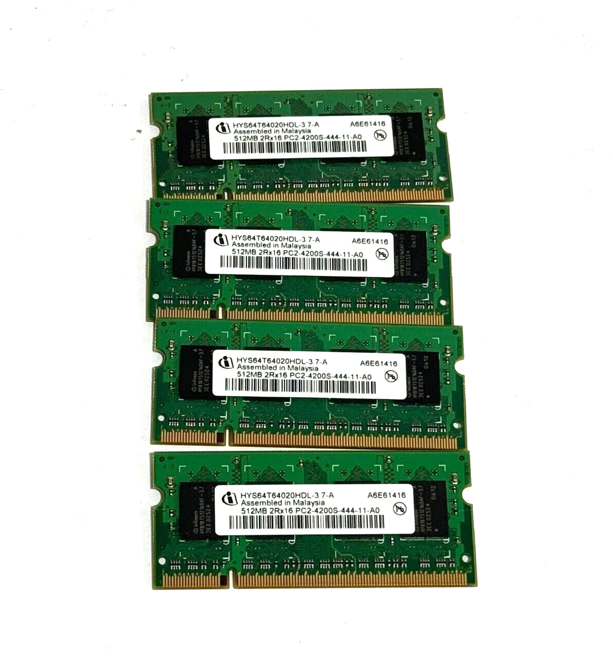 Infineon 2GB (4 x 512MB) 2RX16 PC2-4200S-444-11-A0 Laptop Memory RAM DDR2