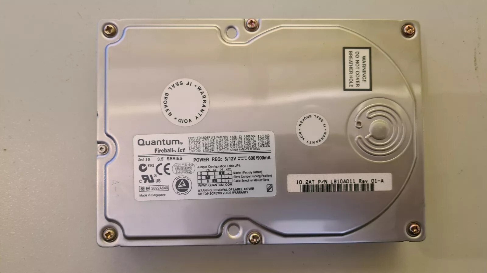 Quantum Fireball ICT 10.2 GB Internal 3.5" (LB10A011 Rev 01-A) Hard Disk Drive