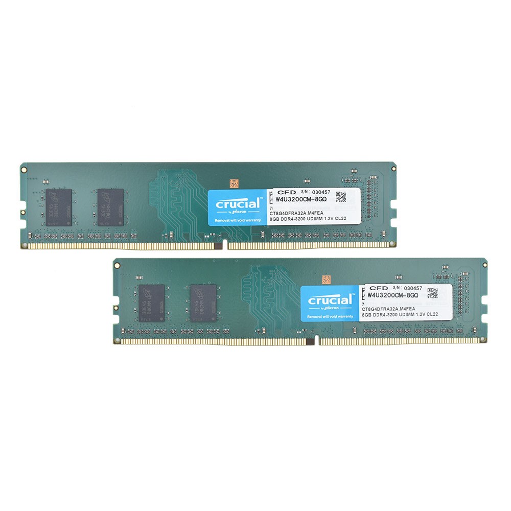 Crucial DDR4-3200 8GB x2 PC4-25600 Memory Total 16GB Tested