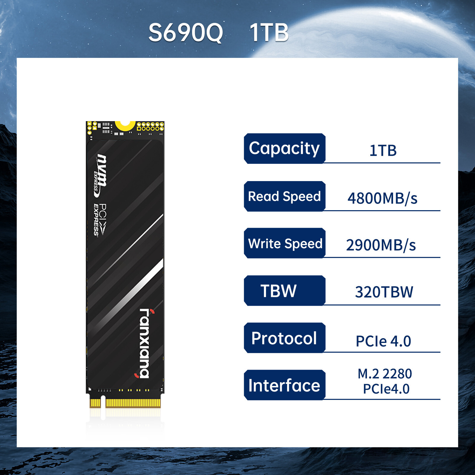 Fanxiang 2TB 1TB Gaming SSD PS5 PCIe 4.0 NVMe M.2 Internal Solid State Drive Lot