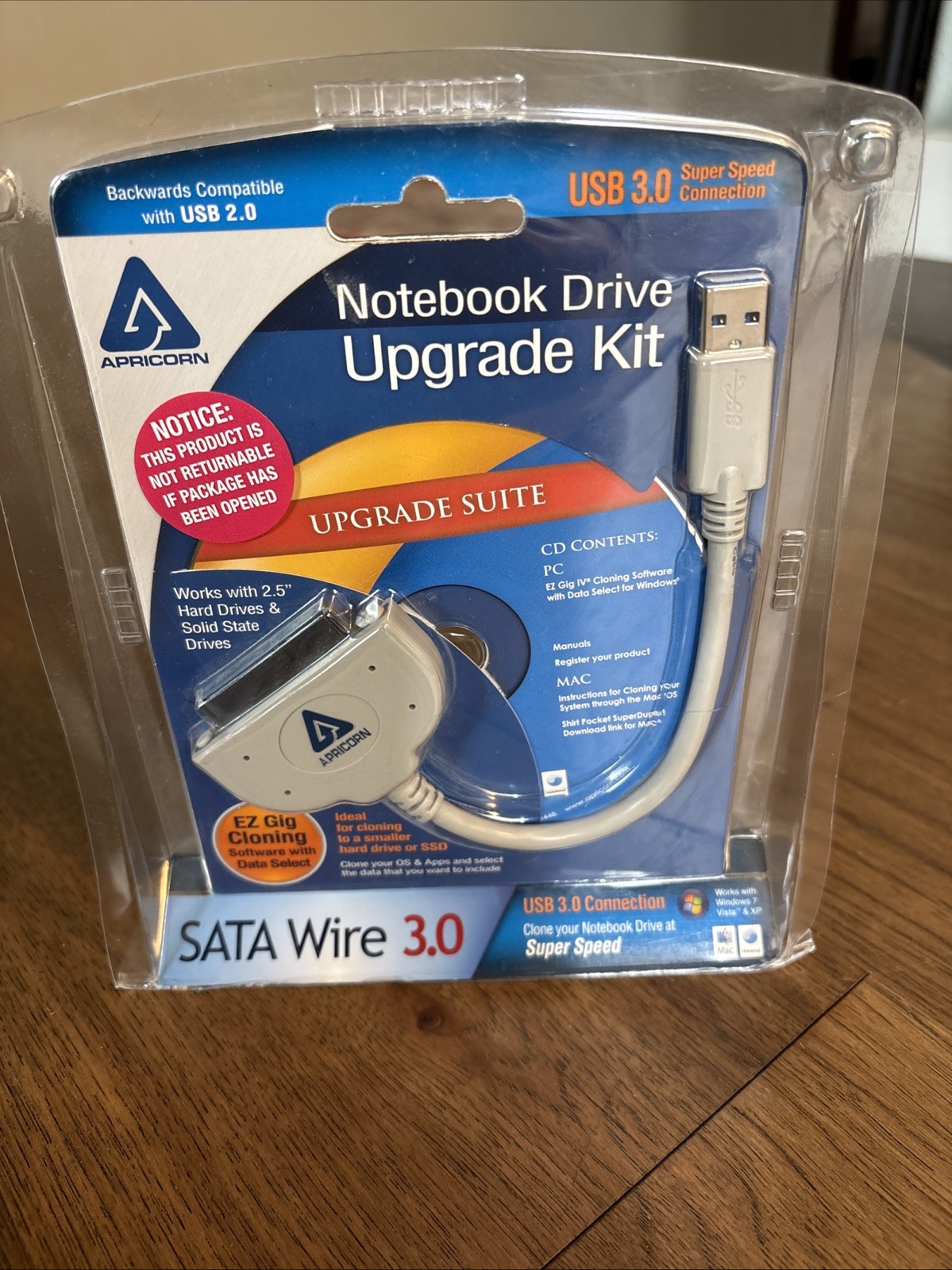 SATA WIRE 3.0 by Aprisoft | Notebook Drive Upgrade Kit | ASW-USB3-25 | NEW
