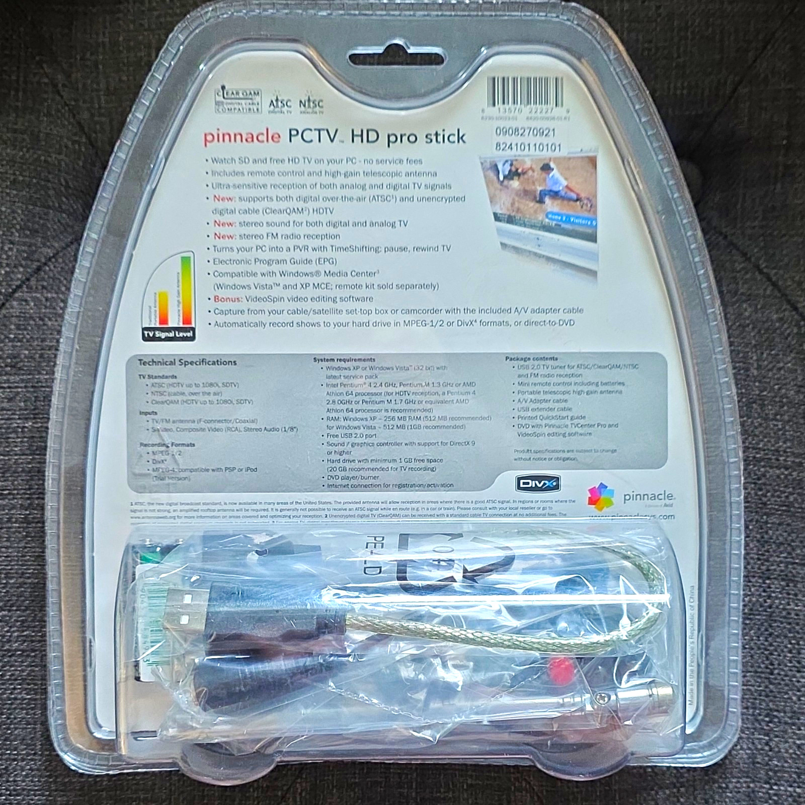 Pinnacle PCTV HD Pro Stick USB 2.0 TV Tuner & Video Capture ATSC/NTSC/QAM