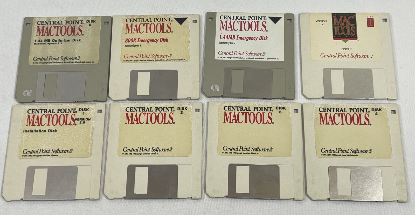 Vintage 1993 Central Point MacTools 3.5" Floppy Disk Software Lot/Set