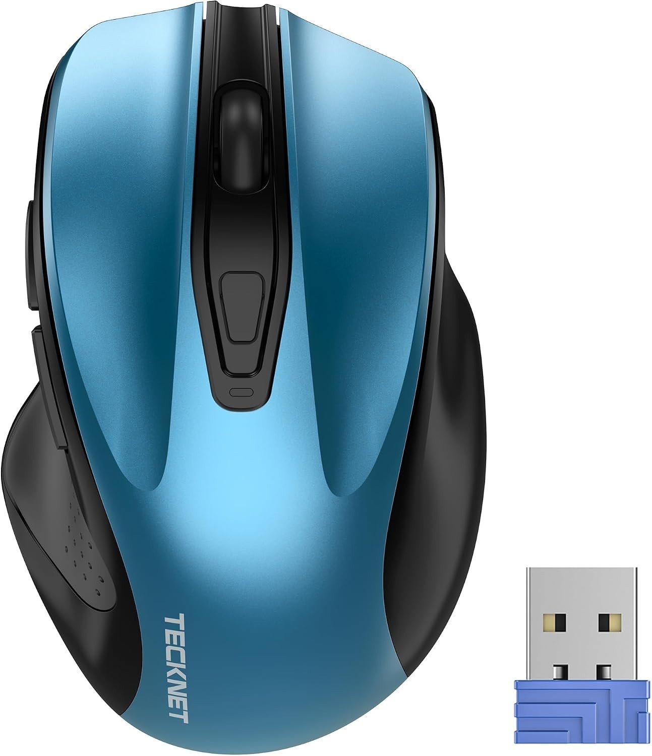 TECKNET Wireless Mouse, 2.4G Ergonomic, 2600 DPI, Azure