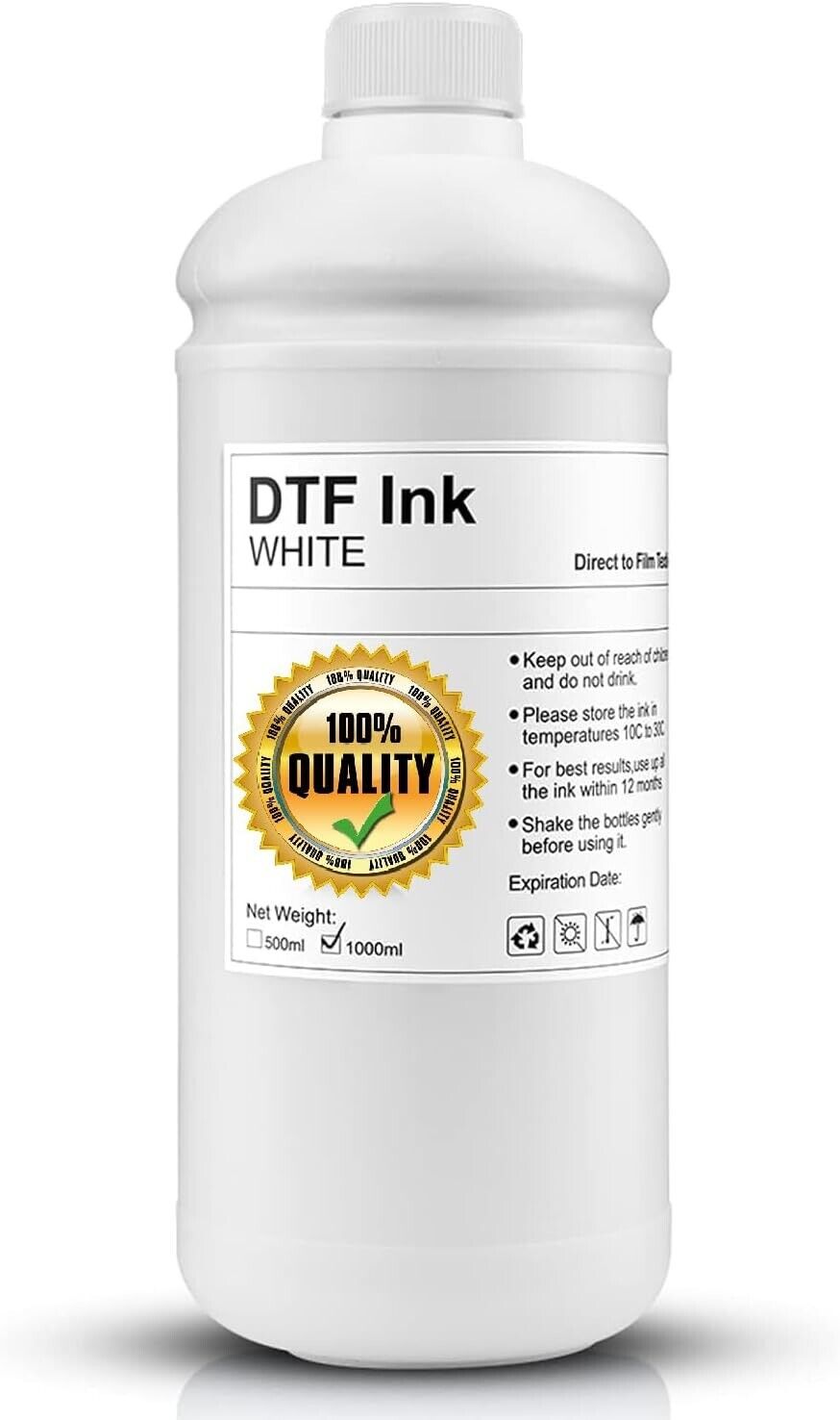 DTF white ink 1000ml Compatible for 𝐄𝐏𝐒𝐎𝐍 printheads installed DTF printers