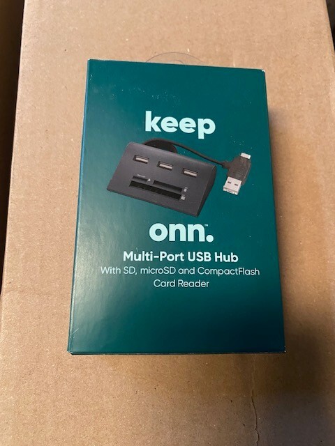 Keep Onn Multi-Port USB Hub with SD, microSD and CompactFlash Card Reader