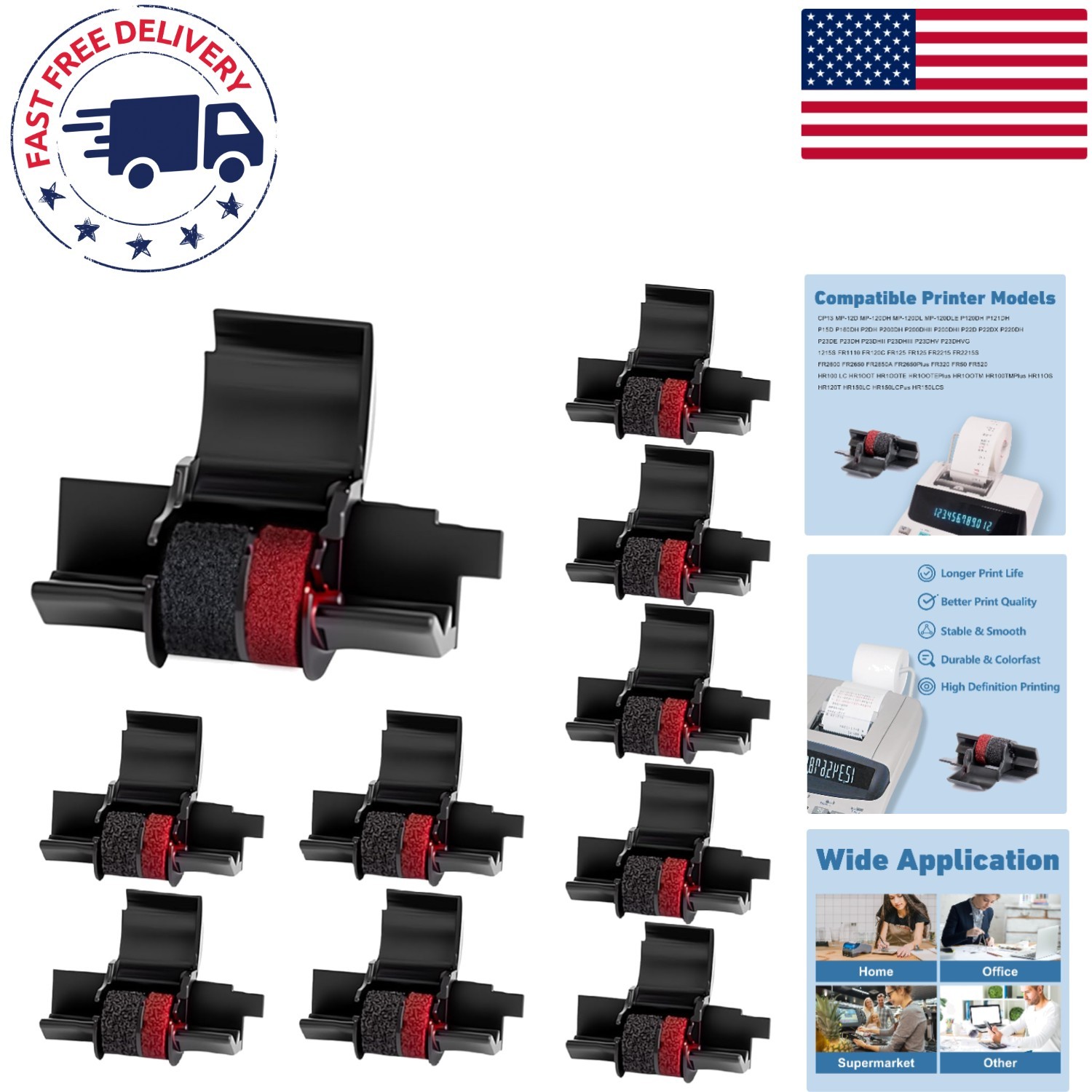 10 Pack of IR40T Printer Ribbon - Compatible with Sharp & Canon Calculators