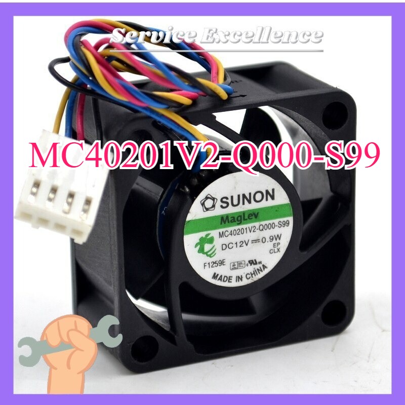 For SUNON MC40201V2-Q000-S99 12V 0.9W 4-Pin Cooling Fan Fast Shipping 40x40x20mm