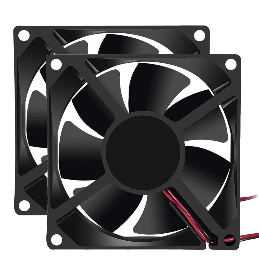 2Pcs 12V 3.14in 0.98in Fan 80mm x 80mm x 25mm Fan DC 12V 8025 Brushless Cooli...