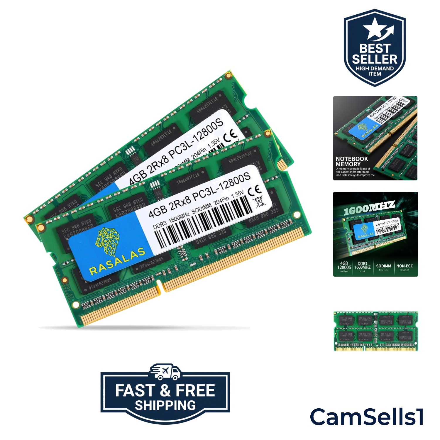 8GB 2X 4GB PC3L-12800S 1600MHz 4GB RAM PC3L-12800S 1600MHZ SODIMM 2Rx8 1.35V ...