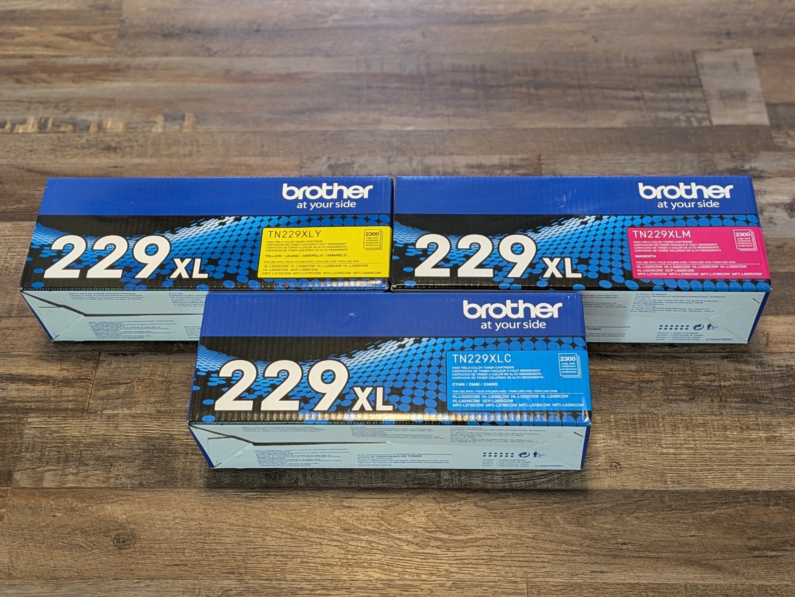 Brother TN229XL Toner Cartridges New Sealed Magenta Cyan Yellow