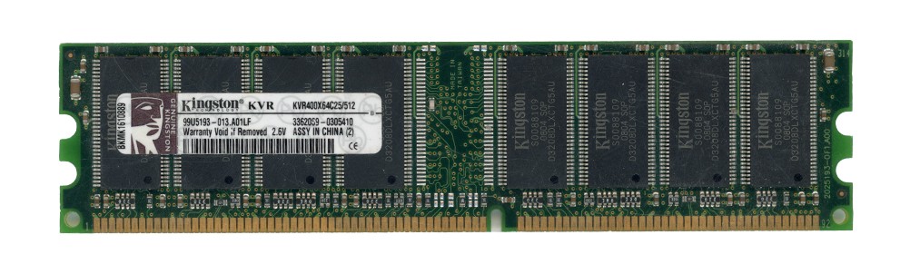 KINGSTON 512MB DDR PC3200U 400MHz KVR400X64C25/512 99U5193-013.A01LF Non-ECC