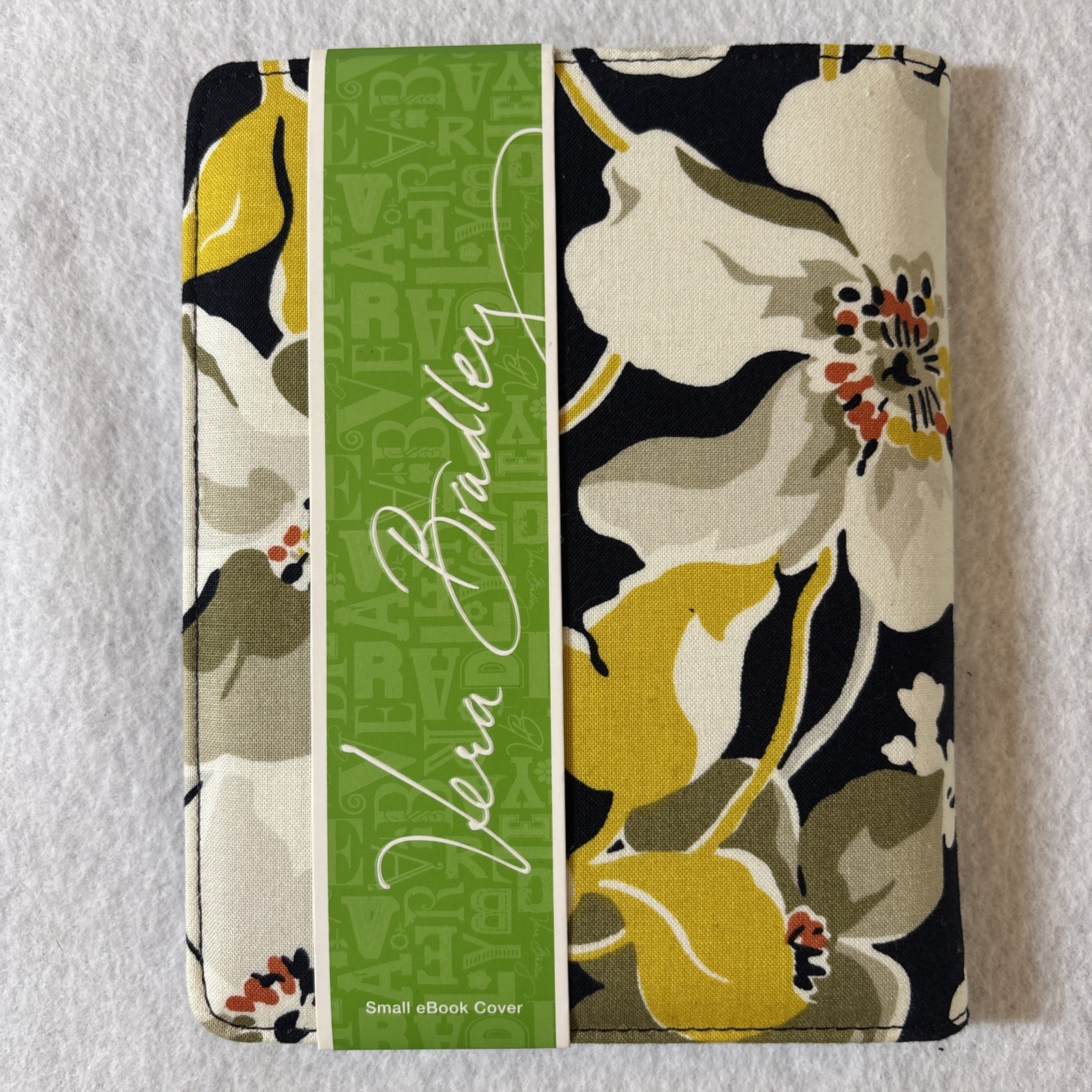 Vera Bradley Small eBook Cover Black Yellow Floral Kindle Nook