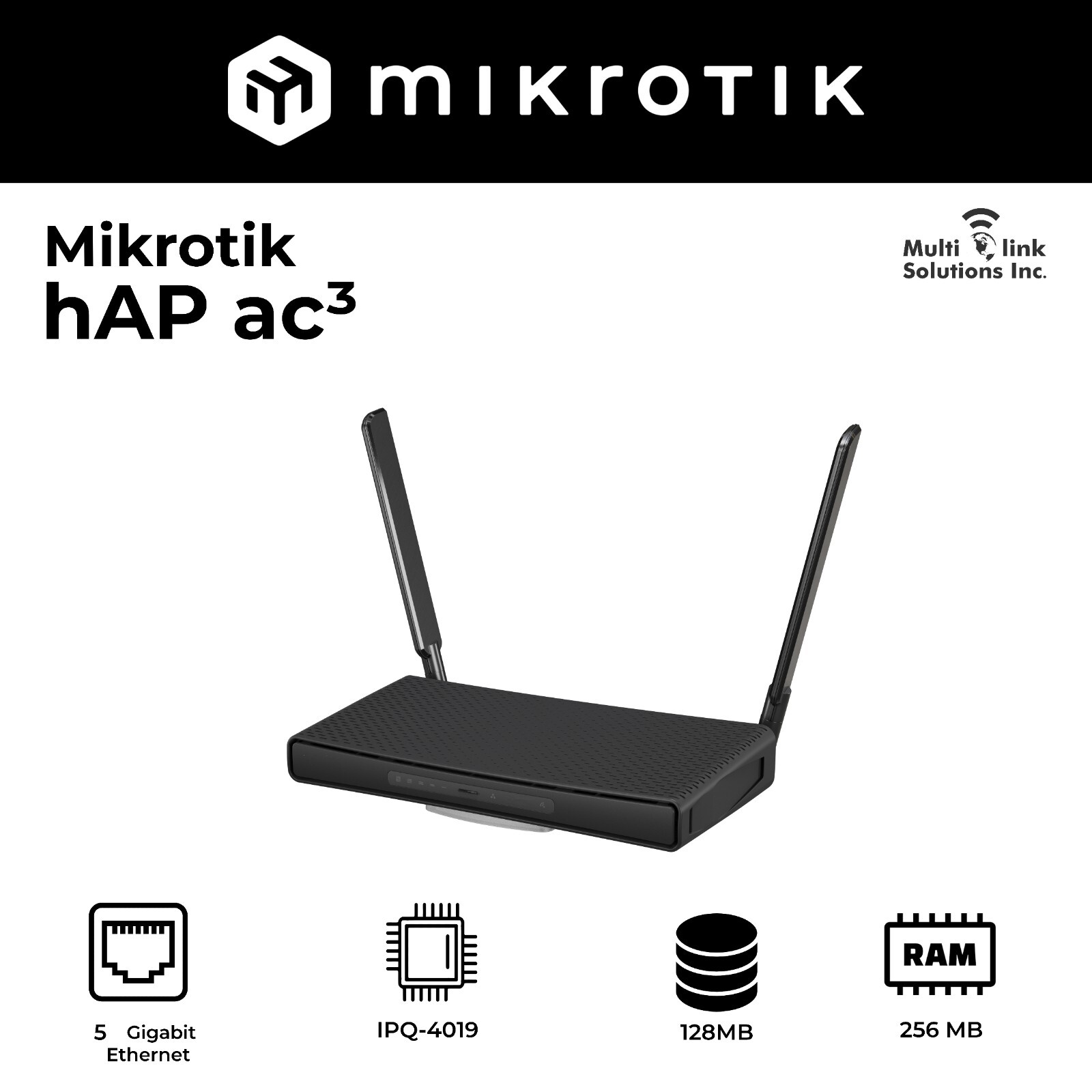 Mikrotik hAP ac³ dual-band router 5 x 10/100/1000 ports International Version