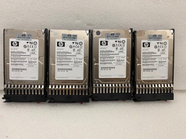 Lot (4) HP EH0072FAWJA 512544-003 72GB 15K RPM 16MB Cache 6 Gb/s SAS 2.5" HDD
